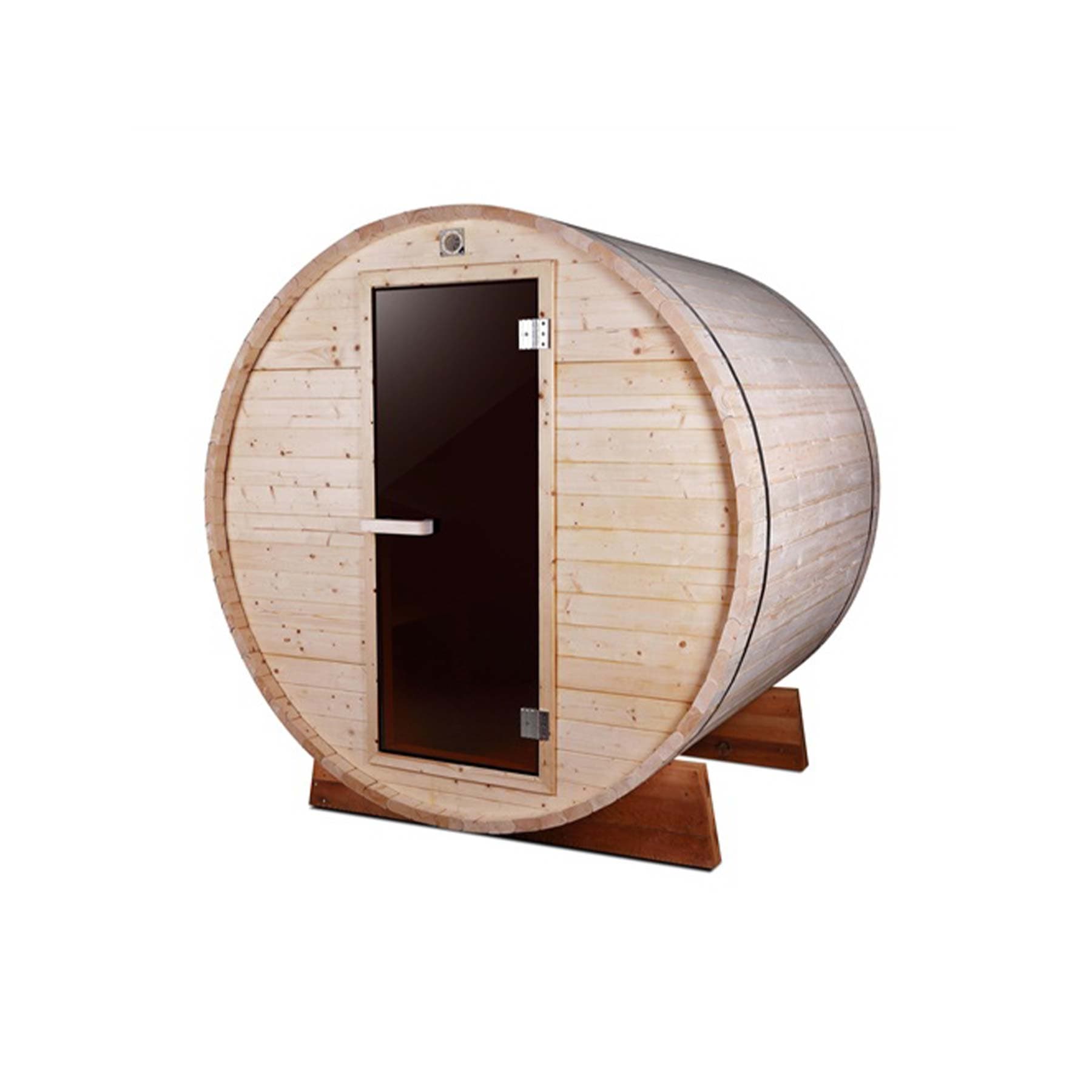 Aleko 4 Person 4.5 kW White Pine Outdoor and Indoor Barrel Sauna - Image 1
