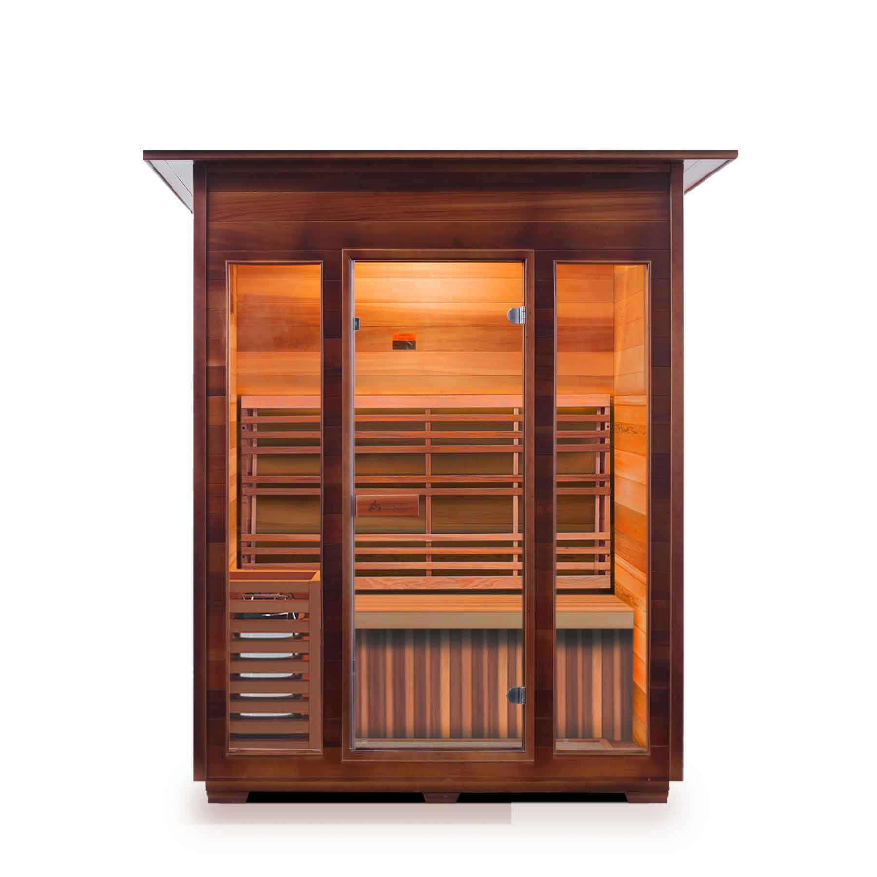 Enlighten SunRise 3 Person Cedar Indoor Dry Traditional Sauna