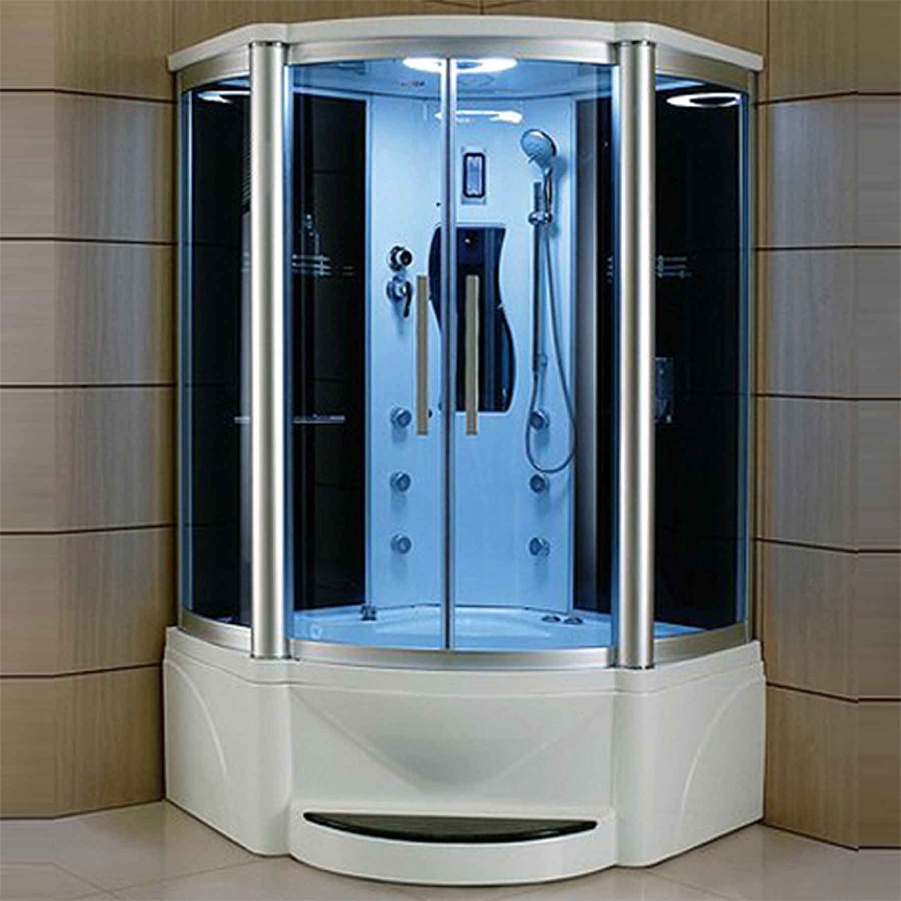 Mesa WS-600P 55L x 55W x 87H 1 Person Jetted Tub Steam Shower