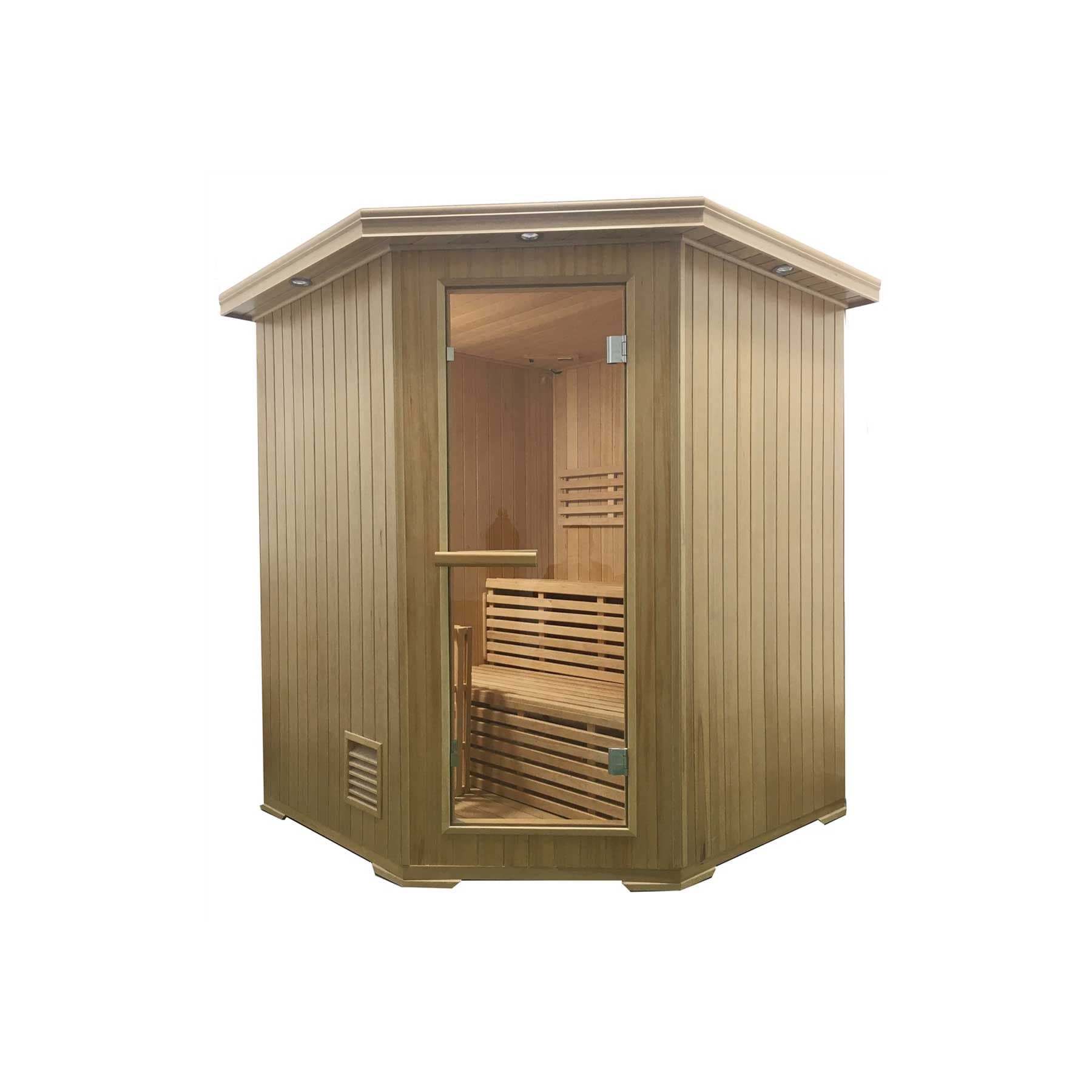 Aleko 4 Person 4.5 kW Hemlock Wet Dry Indoor Traditional Sauna