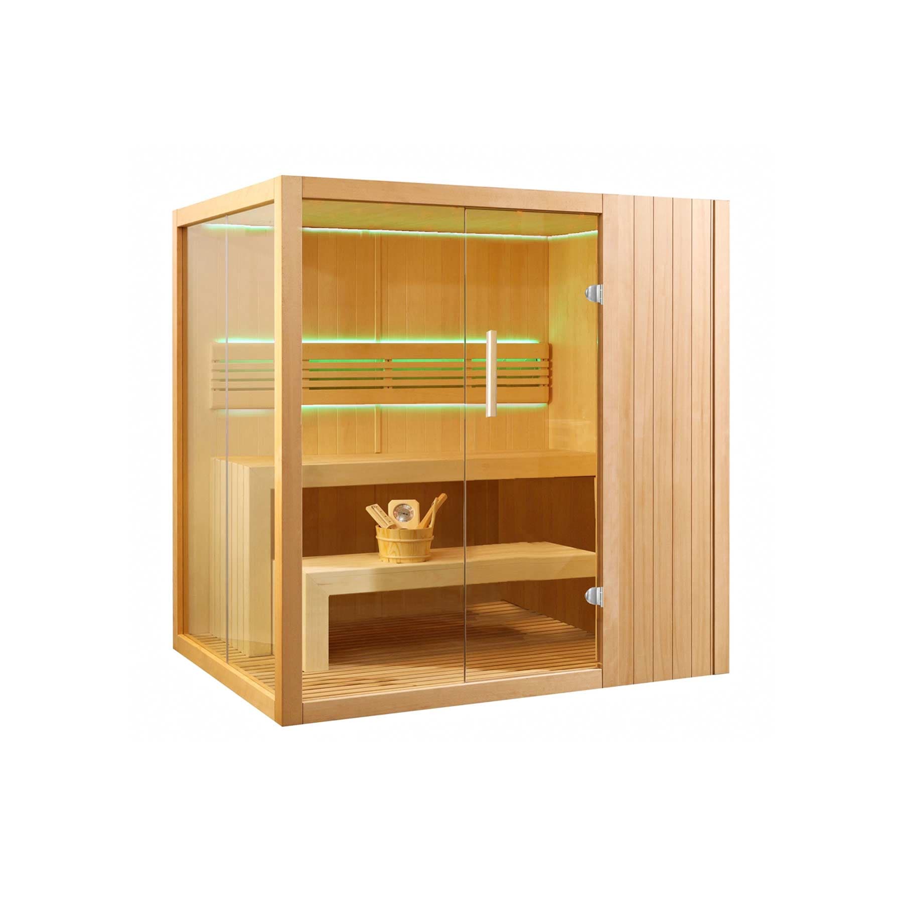 Aleko 4 Person 4.5 kW Hemlock Wet Dry Indoor Traditional Sauna