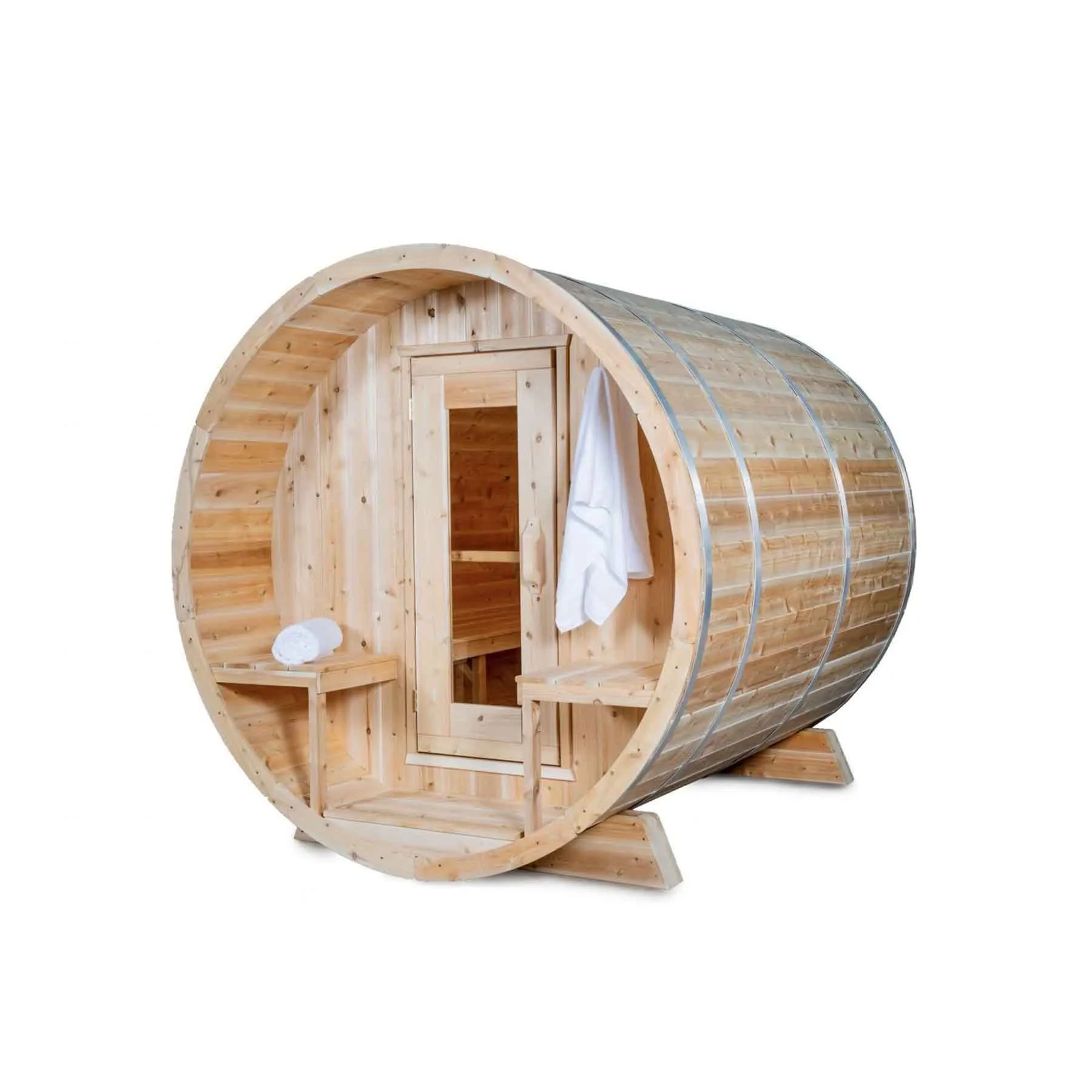 Dundalk CTC Tranquility 6 Person 6 kW White Cedar Barrel Sauna