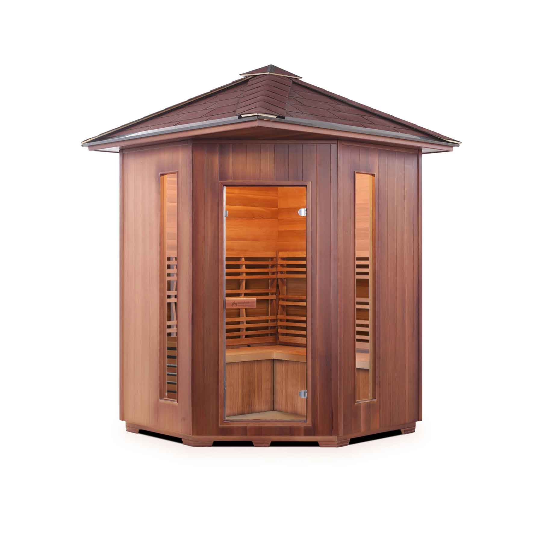 Enlighten SunRise 4C Space-saving Corner Outdoor Dry Traditional Sauna