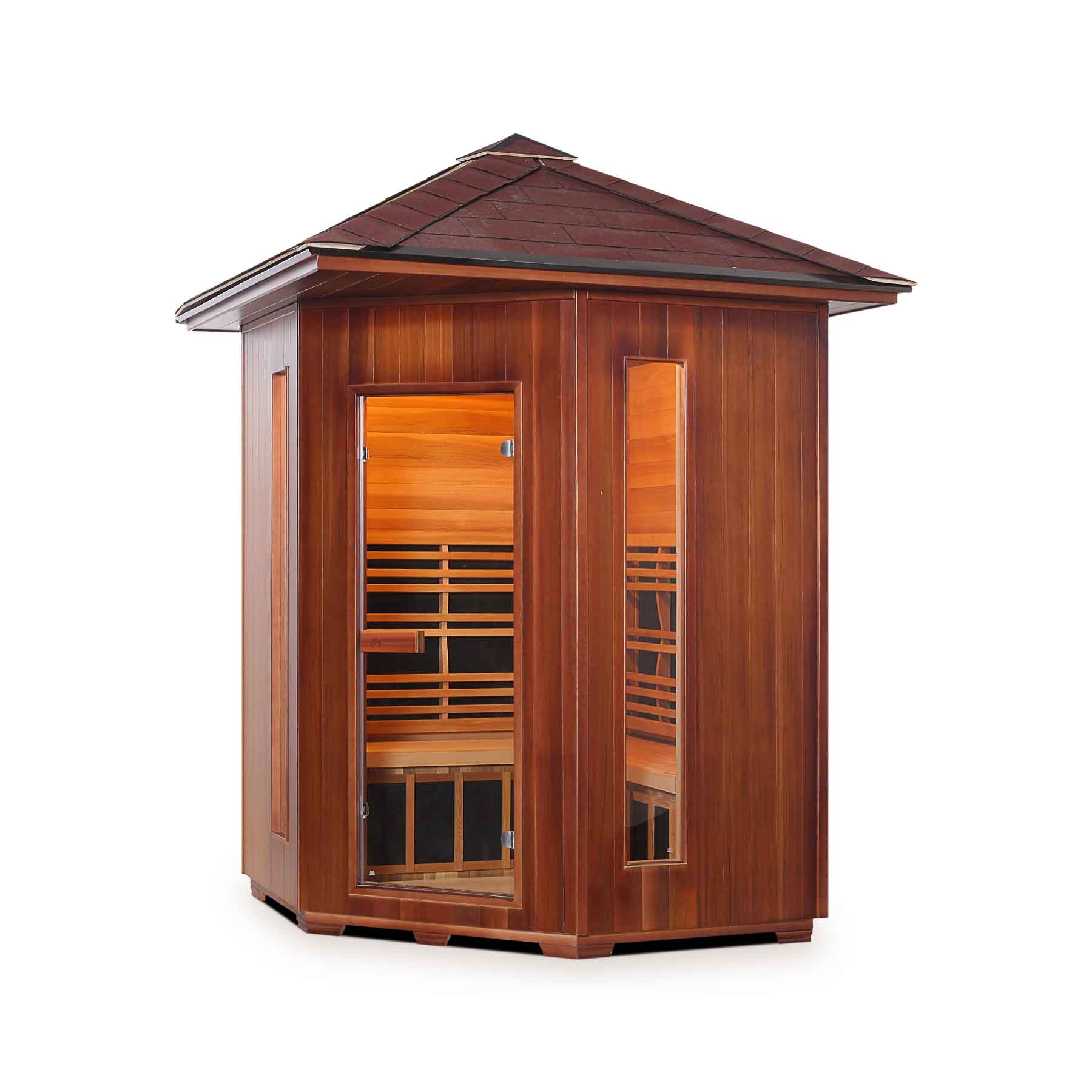 Enlighten Diamond 4C 9 Heaters Duet Corner Outdoor Hybrid Sauna