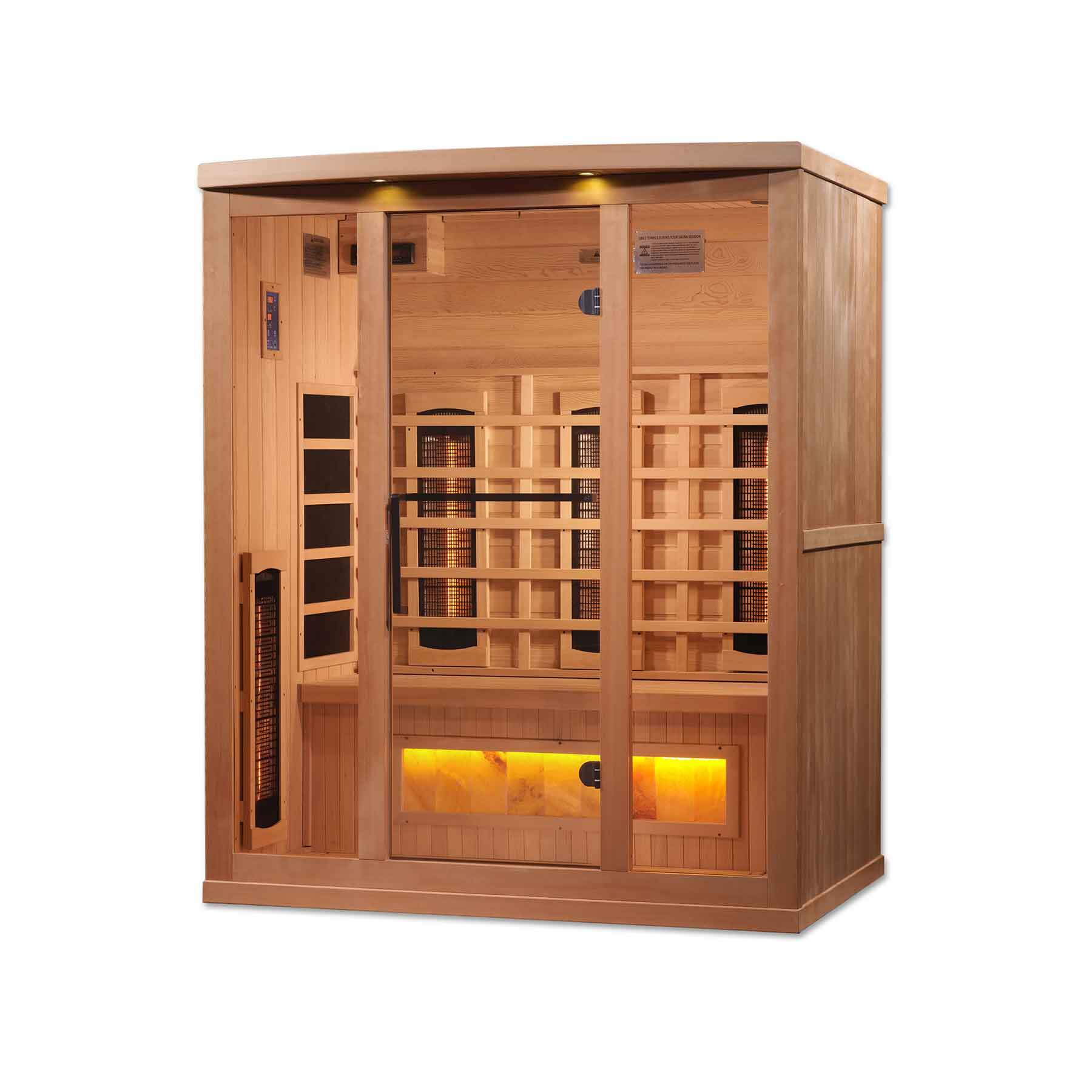 Golden Designs 3 person Full Spectrum Hemlock Indoor Infrared Sauna - Image 1