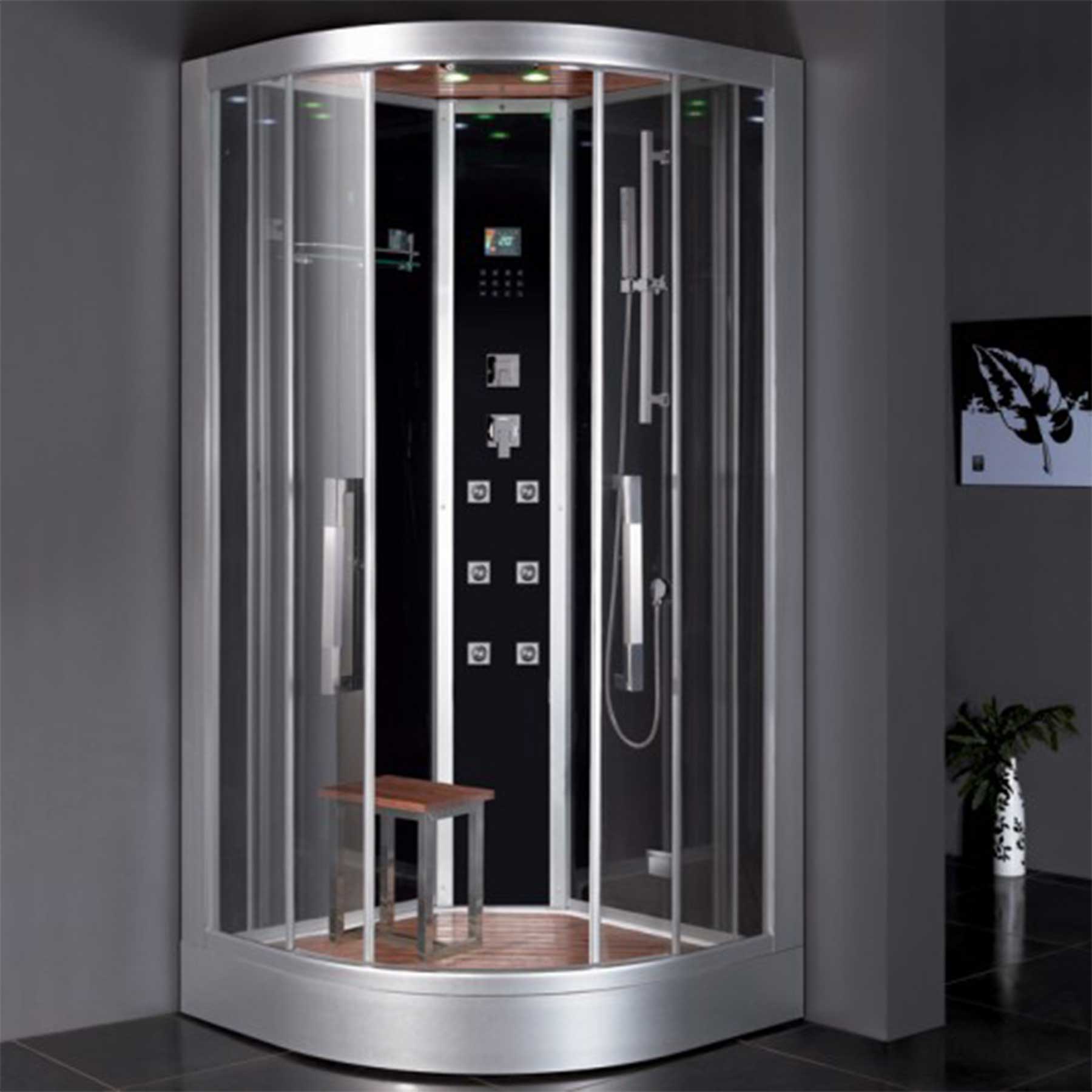 Platinum DZ963F8 39L x 39W x 89H 1 Person Corner Steam Shower